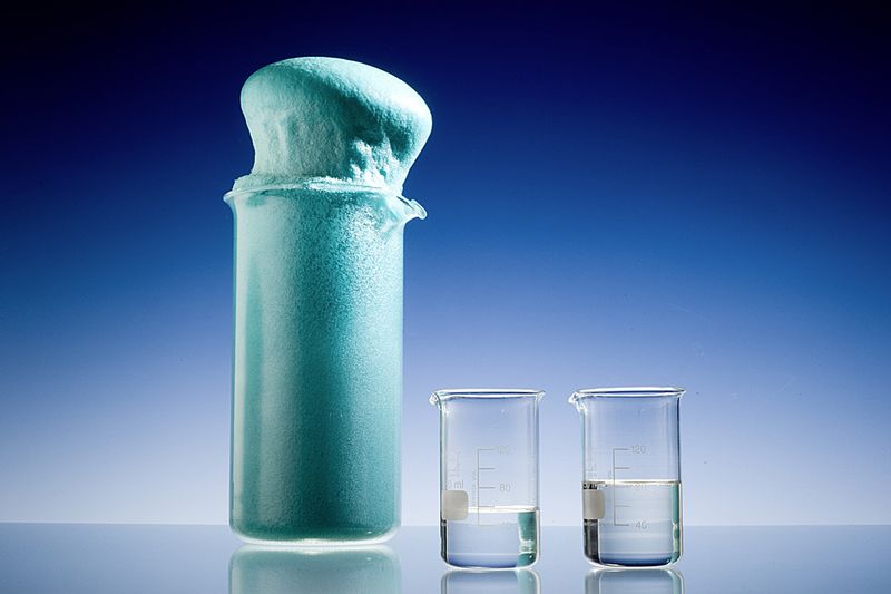 Foam partly made from CO2. With this innovative method, the greenhouse gas is turned into a chemical raw material. (Picture: Bayer Material Science)