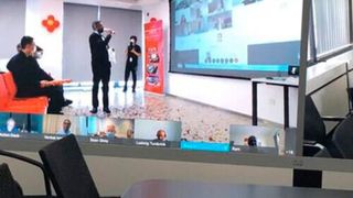 The Executive Board, senior staff, plant workers and guests opened the facility virtually – in a video conference – for the first time. (Symrise)