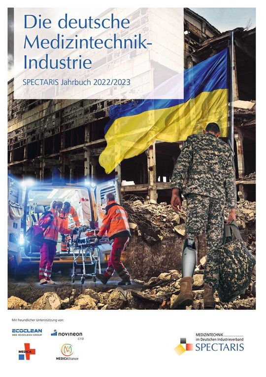 Im aktuellen Jahrbuch berichtet Spectaris u. a. von den Folgen des russischen Angriffskriegs in der Ukraine für die Medizintechnik-Industrie. Im aktuellen Jahrbuch berichtet Spectaris u. a. von den Folgen des russischen Angriffskriegs in der Ukraine für die Medizintechnik-Industrie.