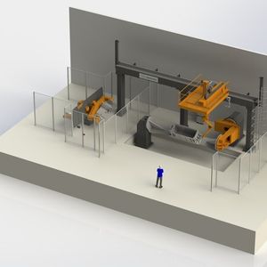 Das neue Gantry-Schweißportal ist ausgestattet mit einem 6-Achs-Industrieroboter IRB 2600ID 8/2.00 mit 8 kg Nutzlast und 2 m Reichweite.
