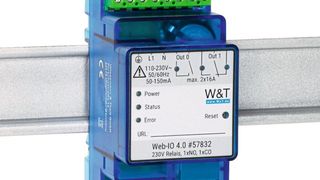 Das Web-IO 230V Relais 1xNO, 1xCO ist mit einem Schließer und einem Wechsler ausgestattet. Beide Kanäle unterstützen bis zu 16 A.  (Wiesemann & Theis )