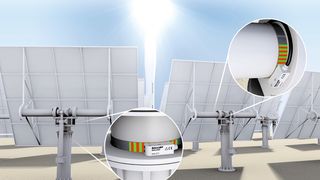 BML Magnetbandmesssysteme von Balluff messen präzise die aktuelle Azimut- und Evaluation-Stellung direkt an den Drehachsen der Heliostaten an den Solarturm-Wärmekraftwerken. (Balluff)
