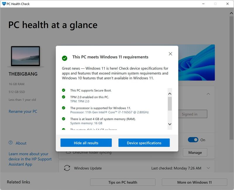 Mit dem Tool „PC Health Check“ lässt sich ein PC auf die Kompatibilität mit Windows 11 hin überprüfen. 