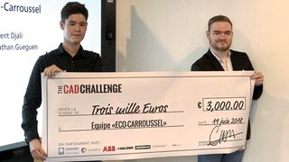 Vincent Djali et Jonathan Guegen ont remporté le premier pris lors de l'édition 2018 grâce à leur projet d'un manège pour enfants éco-responsable. (CAD Challenge)