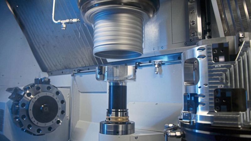 The first machining step is the rough pre-machining of the various inner diameters of the component. In this process, the tool remains stationary, and only the workpiece rotates. (Image:Mapal)