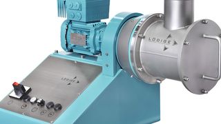 Beim Pflugschar-Labormischer Typ N 5 ist der gesamte Behälter mit Kopfstück drehbar. Befüllung und Entleerung des Mischbehälters können so über denselben Stutzen erfolgen. (Bild: Gebr. Lödige)