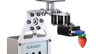 Greifer für die Erdbeererntemaschine von Acrobot.  (Gimatic)