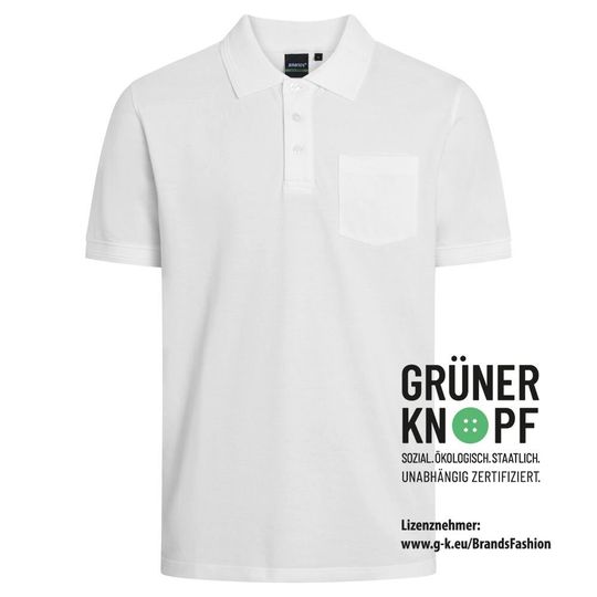 Das erste Grüner-Knopf-zertifizierte Poloshirt mit Industriewäsche-Eignung auf dem Markt.(Bild:  Brands Fashion)