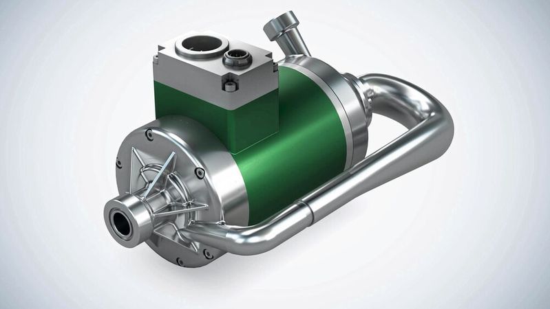 EBM-Papst entwickelt ölfreie Turboverdichter im elektrischen Leistungsbereich von 10 kWe bis etwa 55 kWe, zu denen beispielsweise der Verdichter P3 gehört. Sie ermöglichen variable Fördermengen verschiedener Arbeitsgase und kommen mit weniger Kältemittel aus.(Bild:  EBM-Papst Mulfingen)