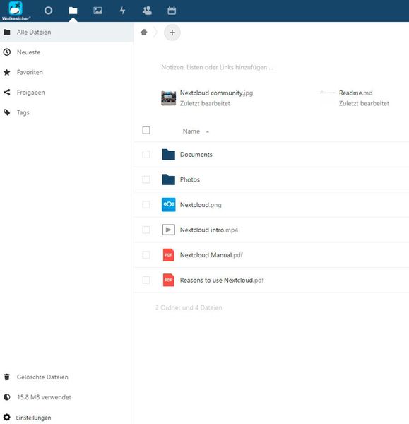 Dateien und Dokumente in Wolkesicher verwalten. (Joos)