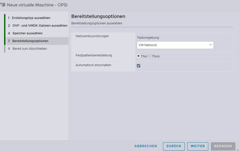 Im Rahmen der Bereitstellung kann auch die VM angepasst werden, auf der OPSI betrieben wird. (Bild: Joos)