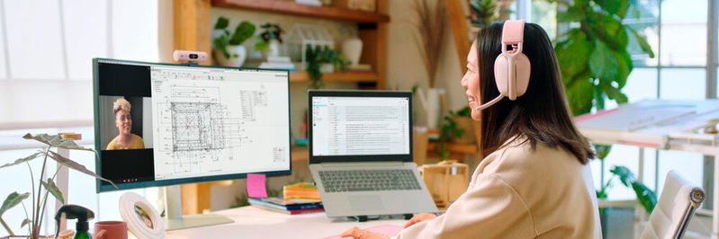 Für das Büro oder das Homeoffice sind die Full-HD-Webcam Brio 500 mit Autoframing und die kabellosen Zone-Vibe-Headsets bestimmt. Für das Büro oder das Homeoffice sind die Full-HD-Webcam Brio 500 mit Autoframing und die kabellosen Zone-Vibe-Headsets bestimmt.