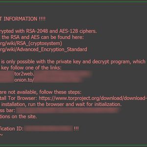 Nachdem die Daten des Computers verschlüsselt wurden, erhalten die Betroffenen diese Information und Aufforderung zur Zahlung einer Summe.