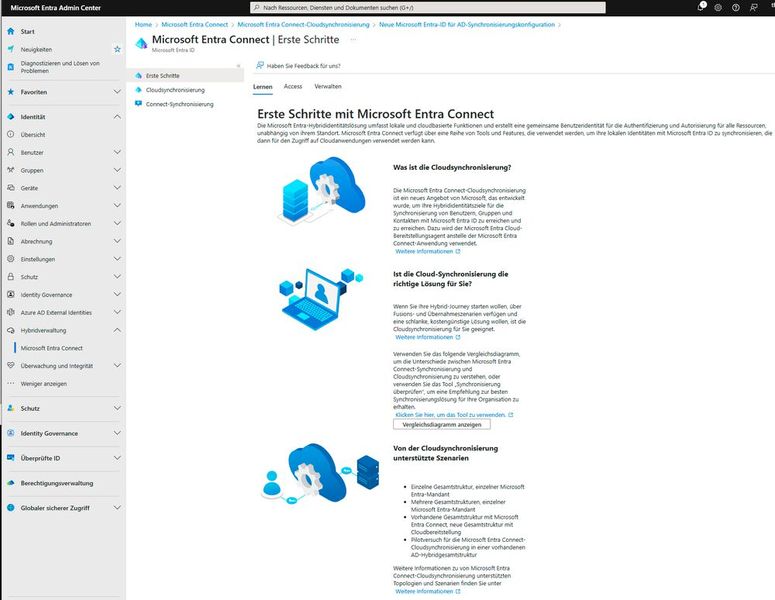 Entra Cloud Sync ermöglicht die Synchronisierung von Gruppen aus der Cloud in lokale AD-Umgebungen. (Bild: Joos - Microsoft)