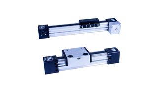 Kolbenstangenlose Zahnriemenzylinder mit einstellbarer Gleitführung (hinten) und Laufrollenführung (vorne) fertigt Airtec in frei wählbaren Hublängen bis 4500 mm. (Airtec)