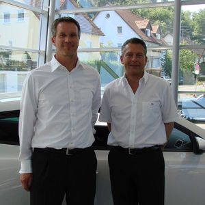 Chefs unter sich: Jens Bergmann mit seinem Verkaufsleiter Jan Tschey