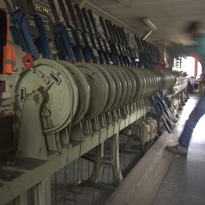 Im mechanischen Stellwerk Mannheim-Rheinau erfolgte die Stellung der Weichen und Signale über Drahtzüge