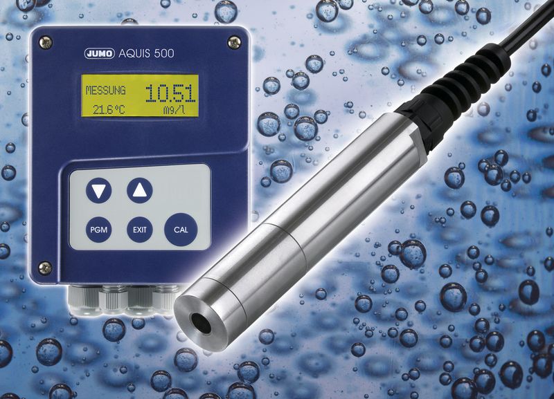 Smartes Messsystem für gelösten Sauerstoff mit optischem Sensor Jumo ecoLine O-DO. (Jumo)