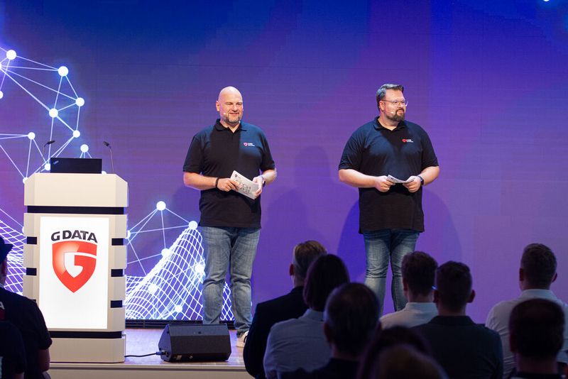 Moderatoren-Duo: Matthias Koll und Markus Koscielny. (Bild: G Data CyberDefense)