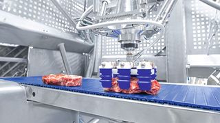 Der Fingergreifer „mGrip“ im Hygienic Design von Schmalz lässt sich ohne Demontage reinigen (CIP). (Bild: Schmalz)