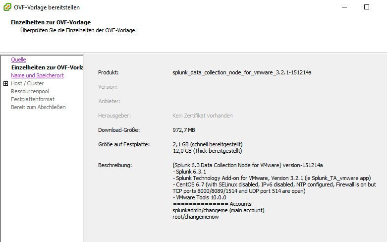 Splunk wird als virtuelle Appliance in vSphere eingebunden. Die Einrichtung ist nicht ganz einfach, wird vom Hersteller aber in einem Webcast erläutert.