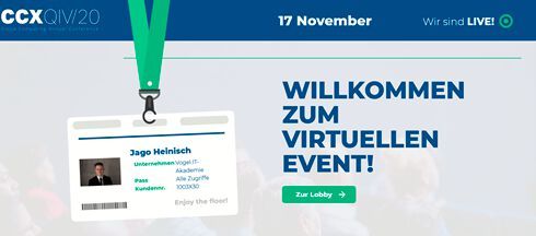 Willkommensbildschirm der CCX-Plattform (Bild: Vogel IT-Medien)