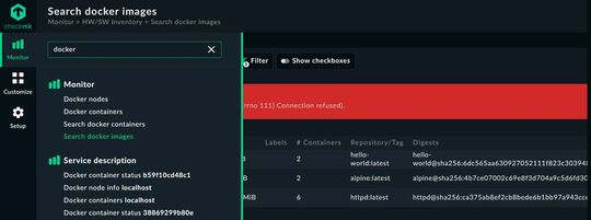 Abbildung 5: Auch verfügbare Docker-Images lassen sich separat anzeigen.(Bild:  Lang | Checkmk)