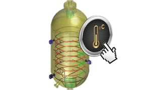Rohrbündelreaktor mit parallel angeordneten 1,5 bis 6 cm dünnen Rohren. Innerhalb dieser Rohre muss jeweils ein Thermometer mit kleinstmöglichem Querschnitt platziert werden, welches möglichst viele Messpunkte auf der gesamten Länge erfasst. (Bilder: Endress+Hauser; © allapen - Fotolia.com)