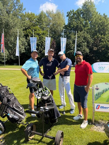 Gleich geht es für (v. l.) Tobias Böckmann (TD SYNNEX), Florian Hartwig (Palo Alto), Stefan Hörhammer (Medialine) und Patrick Rossmann (Roube) los. (Bild: Vogel IT-Medien)