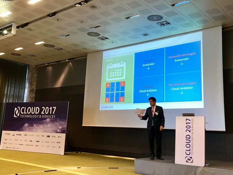 Rechtsanwalt Wilfried Reiners in seiner Keynote zum Thema: Die EU-DSGVO - Chancen & Herausforderungen für Cloud Provider und Anwender. (Vogel IT-Akademie)