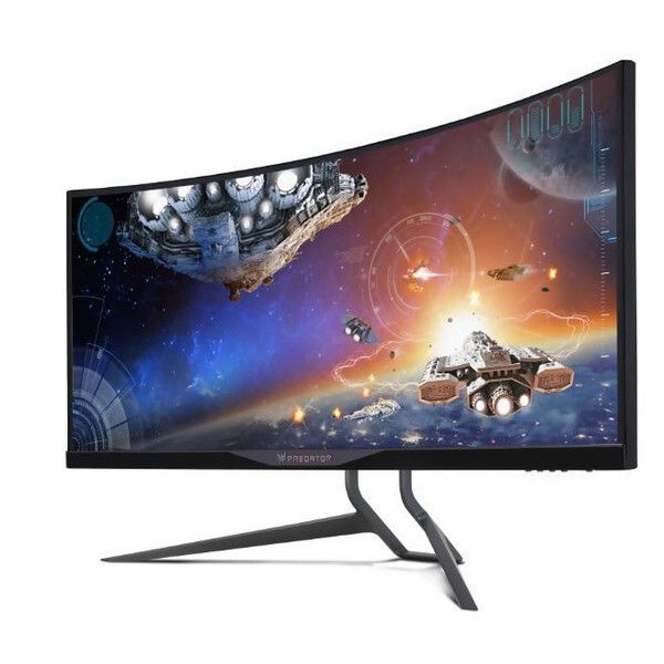 Acer Predator X34: Der neue Monitor Predator X34 eignet sich bestens für das Gamingsegment. Bei dem 86,4 cm (34-Zoll)-Modell im 21:9-Bildformat mit UltraWide QHD-Auflösung (3.440 x 1.440) und IPS-Panel handelt es sich um den weltweit ersten Curved Gaming-Monitor, der mit der NVIDIA® G-SYNC™-Technologie ausgestattet ist. Mit dem Predator X34 erhält der passionierte Gamer alles, was ihm für das perfekte Spielerlebnis bisher noch fehlte: Ein performantes Gaming-Display, das zugleich eine hochwertige Farbwiedergabe in einem Blickwinkel von bis zu 178 Grad bietet. Für zusätzlichen Komfort bei längeren Gaming-Sessions sorgen die innovativen Acer Eye-Protect-Technologien und der höhenverstellbare Standfuß, der eine optimale Monitor-Anpassung an den heimischen Schreibtisch ermöglicht. Abgerundet wird das beeindruckende Spielerlebnis durch zwei integrierte 7-Watt-Lautsprecher, die jedes Spiel mit brillantem DTS-Sound untermalen.Der Predator X34 verfügt neben der für die Unterstützung von NVIDIA® G-SYNC™ benötigten DisplayPort-Schnittstelle auch über eine HDMI-Schnittstelle und einen integrierten USB 3.0-Anschluss. Letzterer ermöglicht den einfachen Anschluss von Maus und Tastatur oder die schnelle Ladung von Smartphones und anderen Geräten direkt am Monitor. (Bild: Acer/IFA)