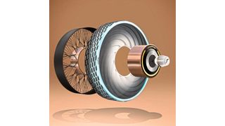 Der Konzeptreifen „Goodyear reCharge“ soll den Reifenwechsel erleichtern. (Goodyear)