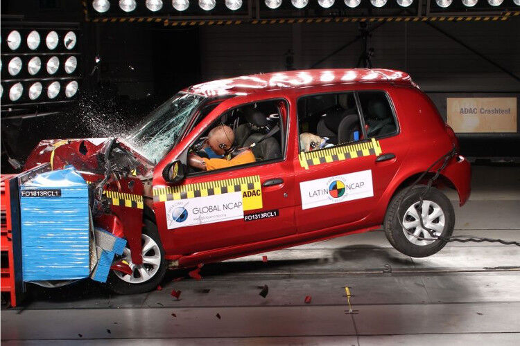 Auch der Clio Mio von Renault wurde den Testansprüchen nicht gerecht und fiel mit null Punkten bei NCAP Latin durch. (Foto: NCAP Latin)