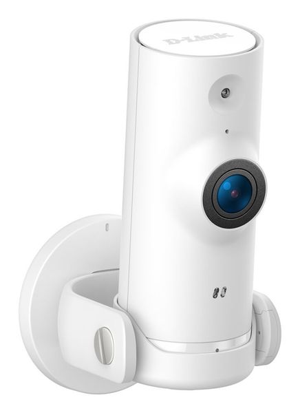 Dank mitgelieferter Wandhalterung kann die kompakte Mini Full-HD Wi-Fi Camera DCS-8000LHV2 dezent im Zuhause angebracht werden.  (D-Link)