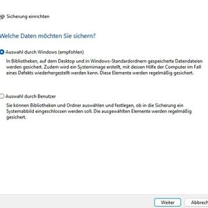 Auswählen der zu sichernden Daten für ein Systemabbild.(Bild:  Joos (Screenshot))
