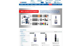 Mit dem Online-Suchtool „Klebstofffinder“ ist das benötigte Produkt schnell zu finden. (Albert Berner Deutschland GmbH)