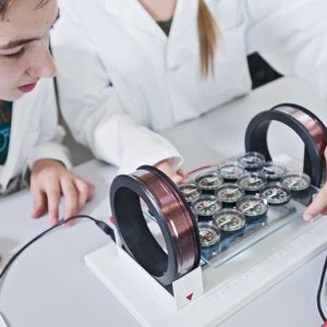 Mit der Kerr-Mikroskopie ist es möglich, sich einmal selbst im Schülerlabor magnetische Domänen anzuschauen.