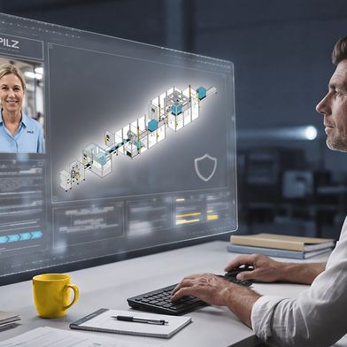 Auf der SPS 2026 zeigt Pilz unter anderem die neuen Industrial Security Services SEM (Security Evaluation of Machinery) und SAM (Security Assessment of Machinery, mit denen Unternehmen etwa Security-Schwachstellen frühzeitig erkennen und Risiken bewerten können. (Bild: Pilz GmbH & Co. KG)  (Bild: )