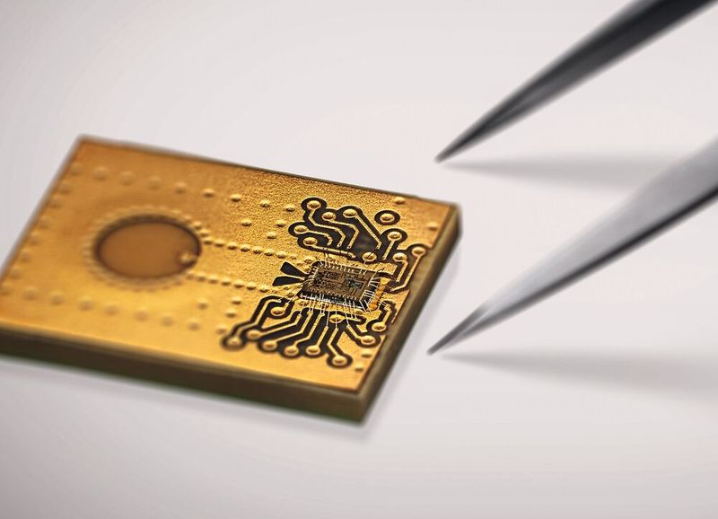 Besonders auf die inneren Werte ist Vega stolz: Der selbst entwickelte Radar-Chip, das Herz des Sensors, setzt in puncto Leistung und Sicherheit neue Maßstäbe. (Bild: Vega)