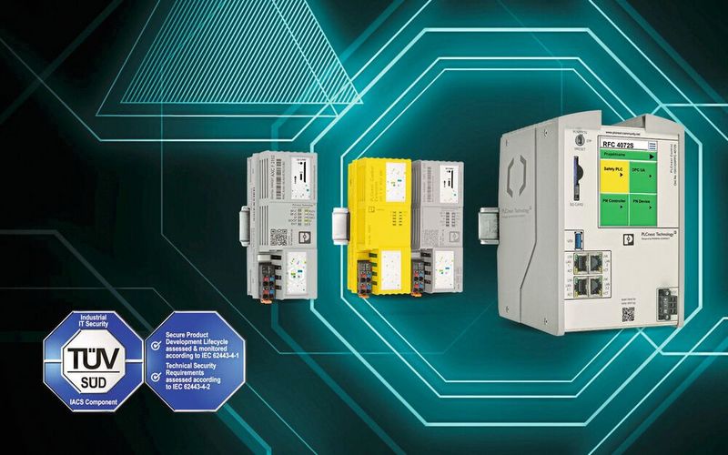 Nicht nur für nachhaltige, sondern auch für sichere Automatisierung: Die SPS namens PLCnext Control, die Teil des offenen Ökosystems PLCnext Technology ist, hat für die hohen SL2-Sicherheitsstandards eine TÜV-Zertifizierung erhalten.  (Bild:  Phoenix Contact)