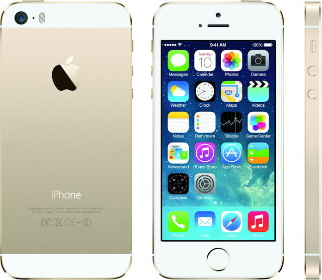 Ein Schmuckstück ist das iPhone 5S in Gold. Der Ring um den Home-Button ist Teil des Fingerabdruck-Sensors. (Bild: Apple)