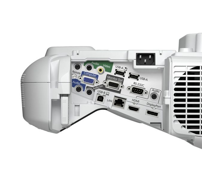 Die Anschlüsse der Epson EB-14xxWi-Projektoren. (Bild: Epson)