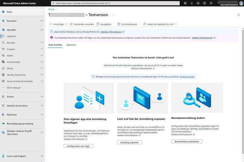 Die Verwaltung von Microsoft Entra External ID erfolgt im Entra Admin Center.
