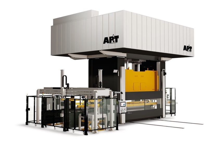 Zur Erhöhung der Produktionskapazität kann die Presse mit anderen Einheiten mit Servosteuerung für Zufuhr und Ausgabe synchronisiert werden. (AP&T)