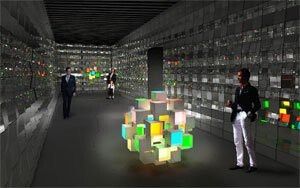 In Mailand hat der Künstler Satoshi Uchihara eine Skulptur auf Basis der OLED Velve entworfen (Verbatim)