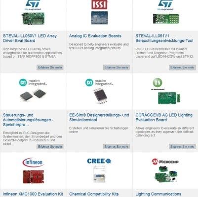 Mouser Tool-Center: Entwicklungstools für LED-Leuchten (Bild: Mouser)