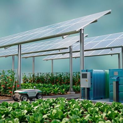 Agrivoltaics is also known as solar farms, agrophotovoltaics, agrisolar, and dual-use solar.   (Source: © Anas - stock.adobe.com)