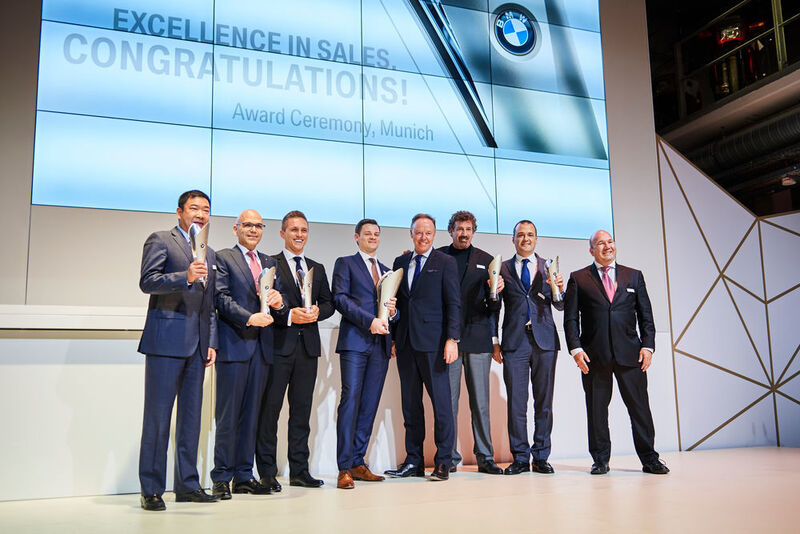 Die sechs Regionalsieger der Kategorie „Manager of the Year“. (BMW)