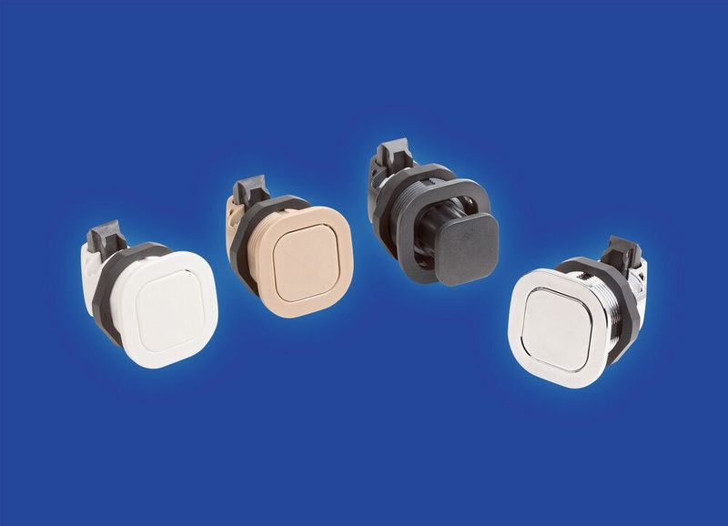 Bei diesen Schnappverschlüssen springt der versenkte Knopf durch Drücken heraus.  (Bild: Kipp)