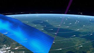 Der Erbbeobachtungssatellit ADM Aeolus solll zukünftig Windprofile messen. (DLR)